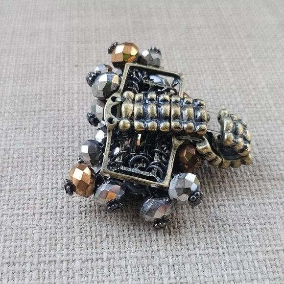 Women Rings Fashion Jewelry Silver/Gold Tone Beads Rings Size Adjustable - Picture 6 of 8